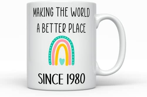Făcând lumea un loc mai bun din 1980, născut în 1980 cană de cafea, 43 de ani, cadou pentru femei pentru a 43-a aniversare,