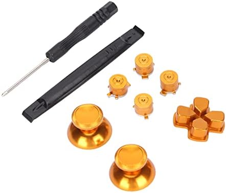 Butoane metalice Dauerhaft, butoane de înlocuire galbenă Set precis personalizat pentru PS5 Game Controller