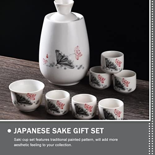 Hemoton Set de meseare ceramică seturi de cină din ceramică 1 set set set de sake sticla de sake cani ceramică alcool pentru