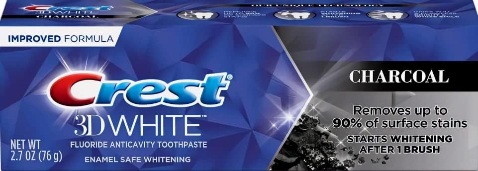 CREST 3D Cărbune alb Charcoal Albirea Pagina de dinți, email sigur - 2,7 oz - pachet de 2