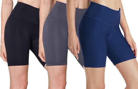 Sweet Hearts 3 Pack Pack Pantaloni scurți pentru motociclisti pentru femei- Yoga cu talie înaltă de 5 Scurt de bază cotidian