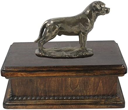 Rottweiler cu coadă, Memorial, urnă pentru cenușa câinelui, cu statuie de câine, exclusiv, ArtDog