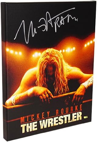 Mickey Rourke Autografat 16x20 Wrestler Gallery Edition Canvas w/RAM INSC.