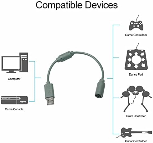 Ytr6rtw 2x USB separat Dongle cablu cablu adaptor pentru Xbox 360 PC cu fir Controler