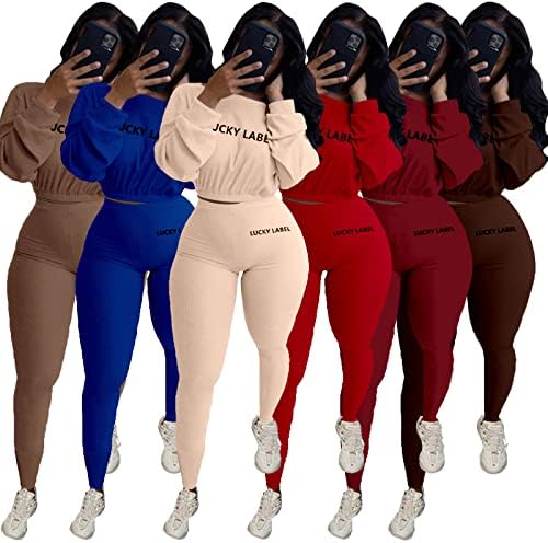 Femei Iymoo Women 2 piese Set de transpirație - Top cu mânecă lungă cu mânecă cu manșon de vârf + pantaloni lungi skinny set
