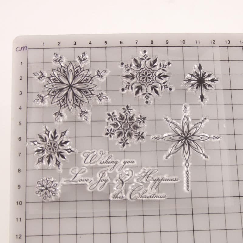 Ștampile de fulgi de zăpadă zfparty hârtie de hârtie de hârtie transparent transparent clar decorat manual cadouri de cauciuc