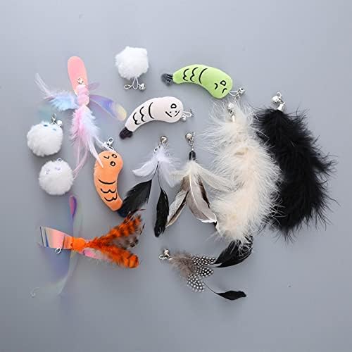 Sardfxul 10pcs/set teaser pisici interesante pisici de jucărie pisici de pescuit atașamente pește teaser jucărie amuzantă pește