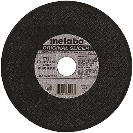Metabo - Aplicație: Oțel/Oțel inoxidabil - 4 1/2 x .040 x 7/8 - A60TZ SLICER ORIGINAL, roți de tip 1 Slicer