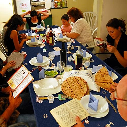 Față de masă Yidako 3Pack Happy Passover, față de masă de unică folosință din plastic, Huse de masă de Paște dreptunghiulare