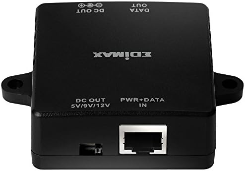 EDIMAX Pro Compact Gigabit POE+ Splitter cu ieșire reglabilă 5/9/20V x 2A, IEEE 802.3AT, livrează date și putere de la POE