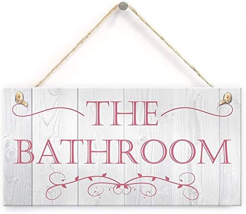Hty baie contemporană decorativă agățată placă de perete de toaletă Semn de toaletă 10 x5 （25x12.5 cm）