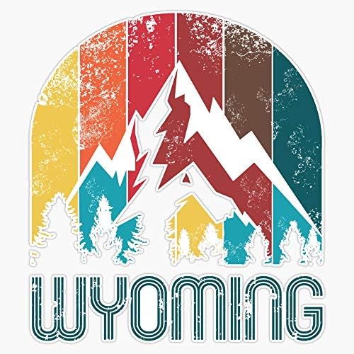 Design retro Wyoming pentru bărbați Femei și copii Autocolante pentru Bumper Vinil Decal 5