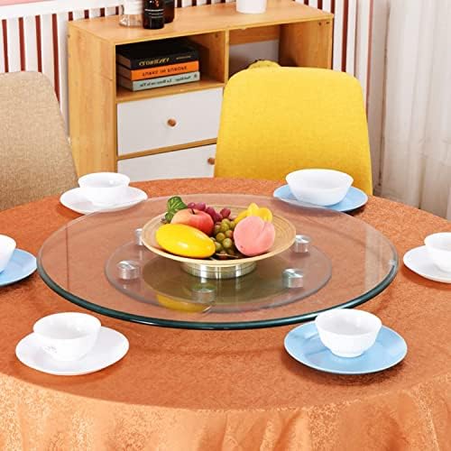 Yilefu rotund rotunjitor rotund masă rotativă masă de sticlă temperată top leneș Susan transparent plăci de servire a tăvii