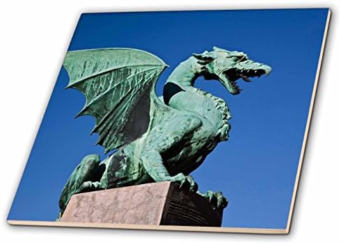 3drose ct_82839_5 Statuia Dragonului, Podul Dragonului, Ljubljana, Slovenia-Eu38 Aje0030-Adam Jones-țiglă de sticlă, 4 inci