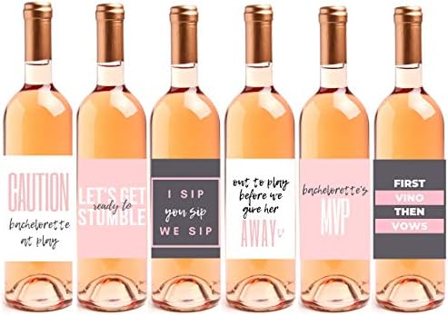 6 etichete pentru sticle de vin pentru petrecerea burlacilor pentru petrecerea de logodnă, cadou de nuntă, Repere, duș de mireasă,