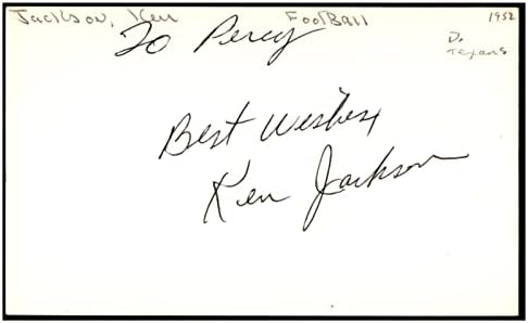 Ken Jackson a semnat cartea de Index 3x5 Texans cu autograf Colts D: 1998 91204-semnături MLB Cut