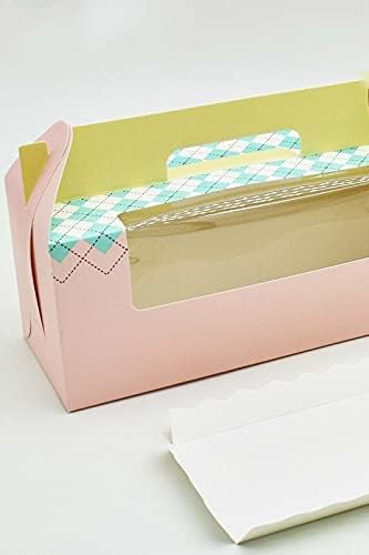 Crysdaralovebi 20 buc Cupcake Box cu fereastra mâner circ Unicorn Roll tort Kraft hârtie cadou cutie de ambalare Partidul favoarea