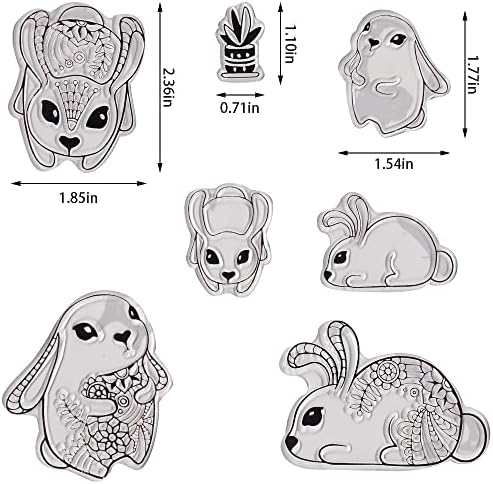 Alibbon Paște Bunny Clear Stamps pentru fabricarea cărților și decorațiuni de album foto, timbre de iepure de desene animate,