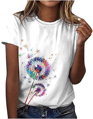 Top Girls Fall Fall Summer Mânecă scurtă 2023 Cotton Crewneck Neck Graphic Graphic Casual Bluză casual pentru femei