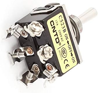 Aexit 12mm panou switch-uri Cutout Dia 3 poziții DPDT Rocker comutare comutator AC250V/15A