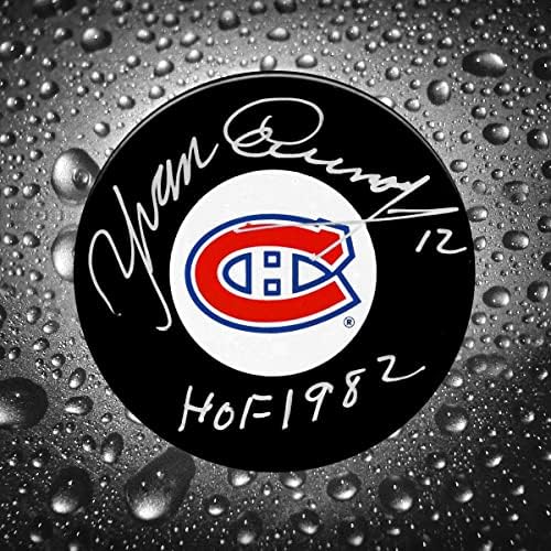 Yvan Cournoyer Montreal Canadiens HOF puc autografat-pucuri NHL autografate