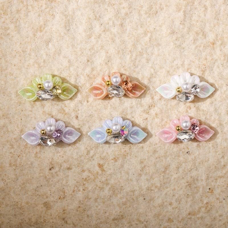 6pcs/pachet din aliaj japonez arc frumos fată cristal lucios de unghii decorare manichiură accesorii de bricolaj -)
