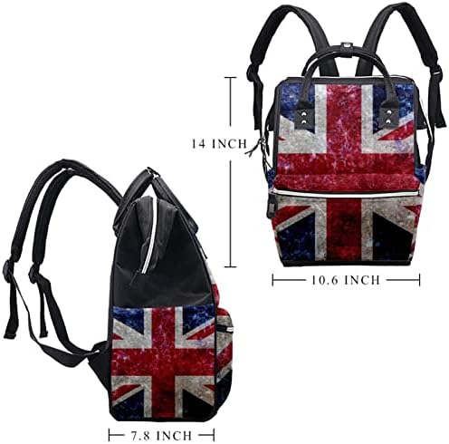 Union Jack Vintage UK British British Scheter Bag Rucpack pentru bebeluși Schanp Schimbarea pungilor multi funcții cu capacitate