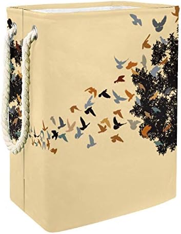 Inhomer o turmă de porumbei care zboară către un copac 300d Oxford PVC haine impermeabile împiedică coșul mare de rufe pentru