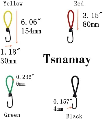 Cabluri de tip tsnamay 10pcs roșii cu cârlige, cabluri de 6 inch cu bretele metalice durabile pentru camping, prelate, corturi,