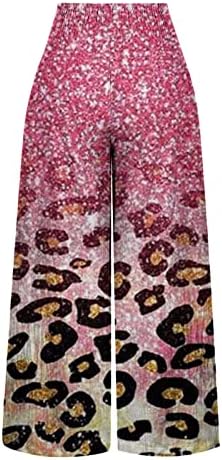lcepcy femei Picior Larg imprimate pantaloni mare Waisted cutat confortabil casual pantaloni largi de vară cu buzunare