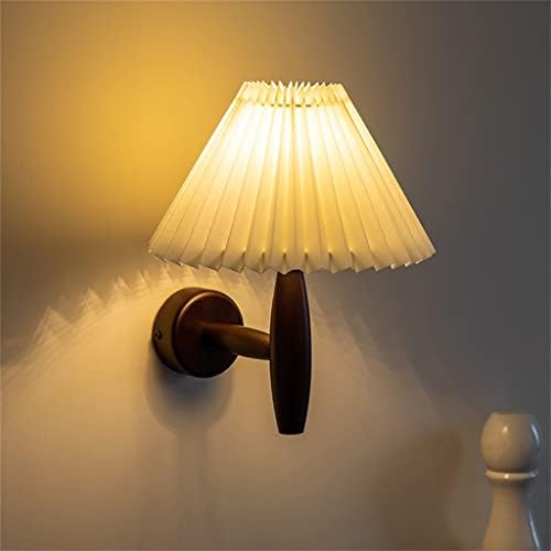 N / A Vintage stil japonez lampă de perete din lemn pentru dormitor lampă de perete plisată din Bușteni decorare pensiune culoar