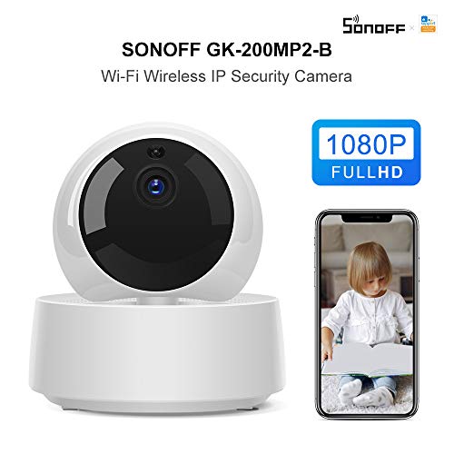 Sonoff 1080p Cameră interioară HD, cameră inteligentă de securitate WiFi cu viziune de noapte IR, detectare a mișcării, audio