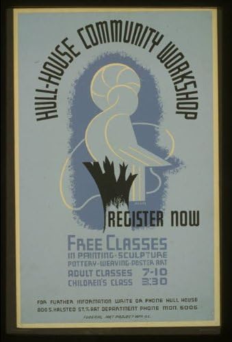 HistoricalFindings Foto: Hull House Community Workshop, Chicago, Illinois, Recreation, 1938, Educație de artă
