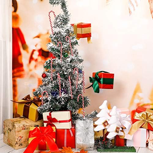 Skylety 50 piese de Crăciun Cârlig de plastic Candy trestie agățată ornamente de Crăciun Accesorii trestie de Crăciun atârnate