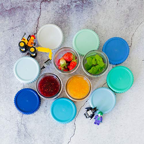 Depozitare de alimente pentru copii din sticlă Youngever, recipiente de sticlă pentru alimente pentru copii de 6 uncii cu capace