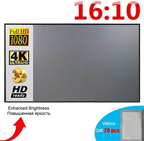 Ecran de proiectare LHLLHL 16: 10.100 120 inch Ecran de proiecție a pânzei din țesături reflectorizante pentru YG300 DLP LED