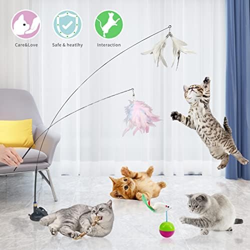 Jucării pentru pisici Qzecpd-bastoane Silvervine pentru pisici - baghetă auto interactivă Super ventuză pentru pisici de interior-jucărie