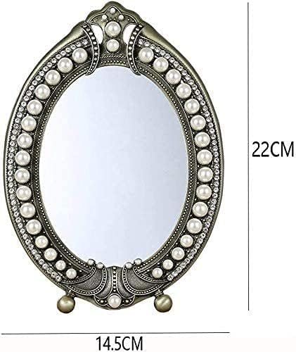 Oglindă de machiaj de machiaj Kekeyang, oglindă europeană de metal în stil metalic oglindă de vanitate cu oglindă cosmetică