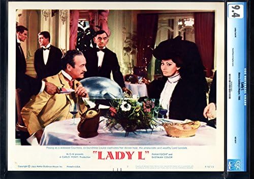 AFIȘUL FILMULUI: LADY L-DAVID NIVEN-SOPHIA LOREN-1966-NM-CGC 9.4 CARTE DE LOBBY NM