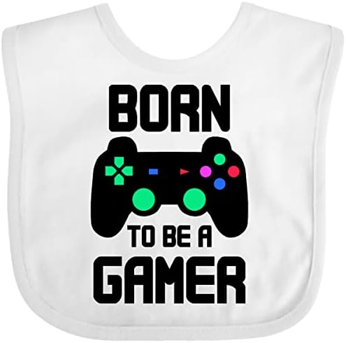 Inktastic Born to Be Gamer cu Controller Baby Bib