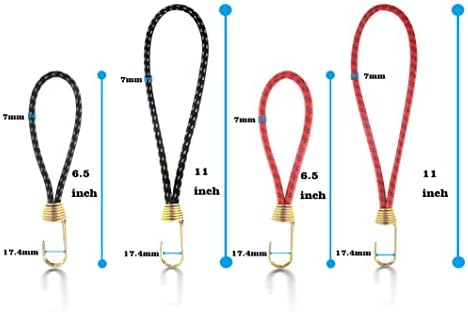 Cabluri de bungee scurte MJMP cu cârlig, mini curele de bungee, mici bungee, se aplică la camping, camioane, bărci terasă care se strecoară greu fixată sau agățată.