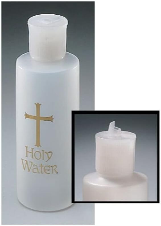 Crucea de aur de apă sfântă creștină catolică ține 4oz