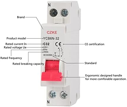 PCGV MCB Miniatură întrerupător întrerupător de fază neutră întreruptor YCB6N-32 6-32A 1P+N Comutator electric Siguranță la