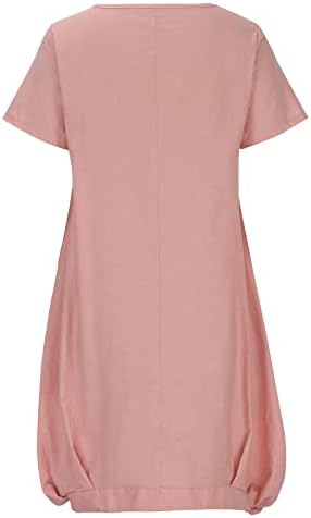 Rochie cămașă din in de bumbac pentru femei 2023 Vară Casual Beach Cover Up Loose Fit rochie Midi simplă rochii fluide Rochie