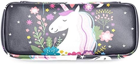 Unicorn sunt adevărate geantă de stilou creion din piele cu pungă de papetă cu fermoar dublu, geantă de depozitare pentru școlar
