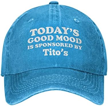 Băut amuzant de vodka pălărie Good Mood de astăzi este sponsorizat de Tito's Hat Men Baseball Cap Cool Hat Cool
