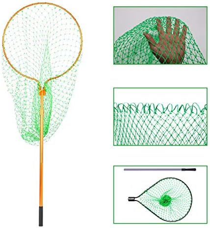Dovesun Fishing Net Fish Landing Net Fillable Pescuit Net pentru apă dulce apă sărată fără mâner 3 culori