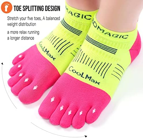 Șosete colorate aomagice pentru femei pentru bărbați care aleargă cu cinci degete șosete, moale confortabil, umiditate, ușoară,