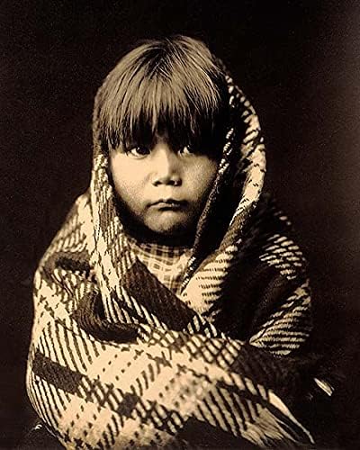 Navajo Child Edward S. Curtis Portret 1904 11x14 Silver Halide Photo Photo