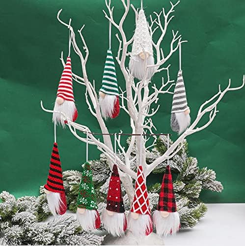 FZBNSRKO Crăciun fără chip gnome Santa Ornamente set de 3 copaci de Crăciun Hanging Ornament Decor pentru cadouri cu pandantiv